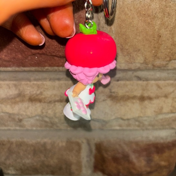 Strawberry shortcake doll cherry cuddler Keychain with Pink and Red Accents - Picture 4 of 5